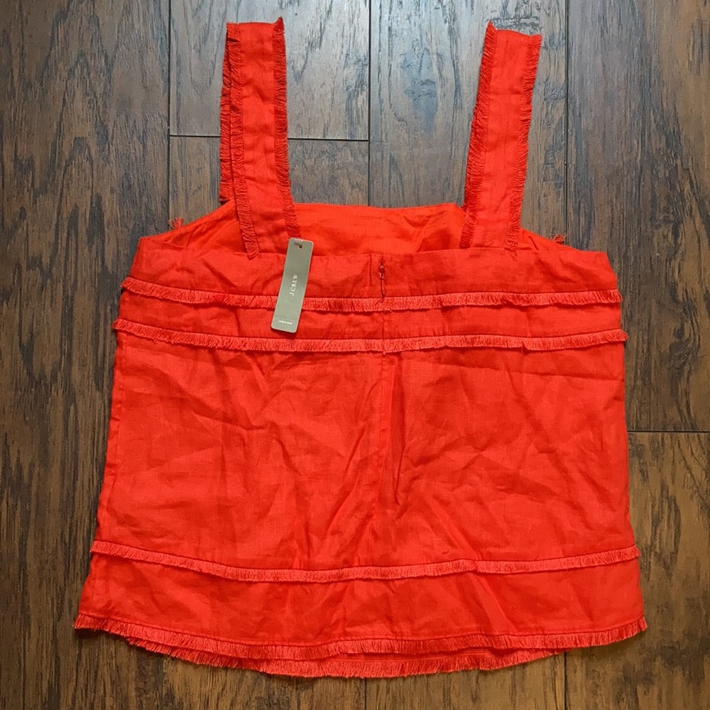 J. Crew Red Ruffle Tank Top - Picture 8 of 8